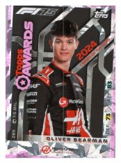 2025 Topps Turbo Attax F1 Moneygram Haas Topps Awards  285 Oliver Bearman-Paralel Pink