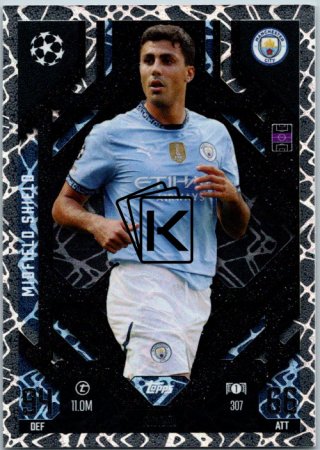 Fotbalová kartička 2024-25 Topps Match Attax EXTRA UEFA Club Competitions Midfield Shield 307 Rodri (Manchester City)