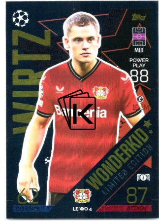 Fotbalová kartička 2022-23 Topps Match Attax UCL Limited Edition WonderKid LEWO4 Florian Wirtz Bayer Leverkusen