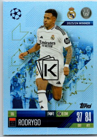fotbalová kartička 2024-25 Topps Match Attax UEFA Club Competitions  135 Rodrygo (Real Madrid CF)