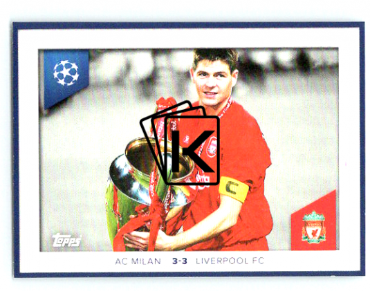 2020-21 Topps Champions League samolepka UCL Moments Steven Gerrard Liverpool FC