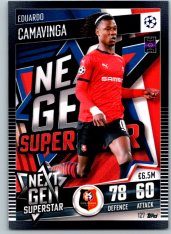 fotbalová kartička 2020-21 Topps Match Attax 101 Champions League  Next Gen Superstar 127 Eduardo Camavinga Stade Rennes FC