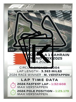 2025 Topps Turbo Attax F1 Track Profiles   130  Bahrain International Circuit
