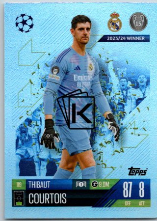 fotbalová kartička 2024-25 Topps Match Attax UEFA Club Competitions  119 Thibaut Courtois (Real Madrid CF)