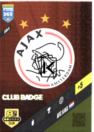 fotbalová karta Panini FIFA 365 2024 Adrenalyn XL AJA4  Klubové Logo Ajax Amsterdam