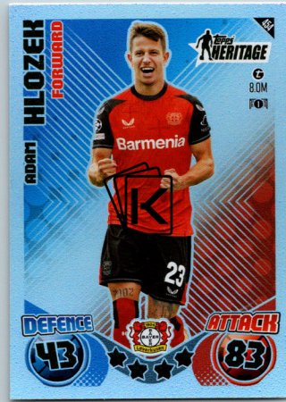 fotbalová kartička 2024-25 Topps Match Attax UEFA Club Competitions Topps Heritage 454 Adam Hložek (Bayer 04 Leverkusen)