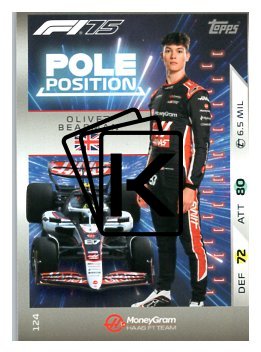2025 Topps Turbo Attax F1 Moneygram Haas Pole Position  124 Oliver Bearman