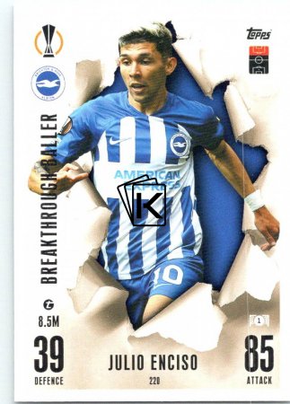 2023-24 Topps Match Attax EXTRA UEFA Club Competition Breakthrough Ballers 220 Julio Enciso (Brighton and Hove Albion)