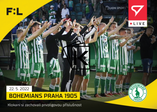 fotbalová kartička SportZoo 2021-22 Live L-151 Bohemians Praha vyhraná baráž
