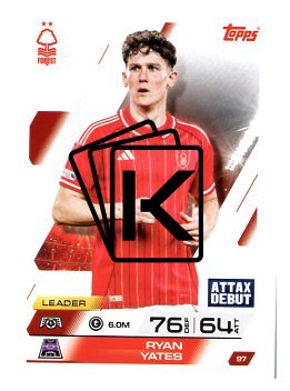 fotbalová kartička 2025-26 Topps Match Attax UCC 97 Ryan Yates (Nottingham Forest)