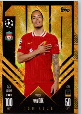 fotbalová kartička 2024-25 Topps Match Attax UEFA Club Competitions 100 club 470 Virgil van Dijk (Liverpool)