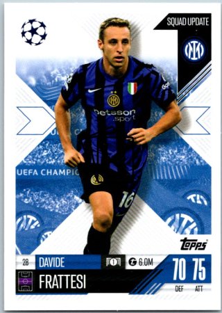 Fotbalová kartička 2024-25 Topps Match Attax EXTRA UEFA Club Competitions Squad Update 28.  Davide Frattesi (FC Internazionale Milano)