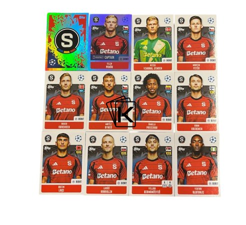 Týmový samolepkový set  2024-25 Topps Champions League AC Sparta Praha