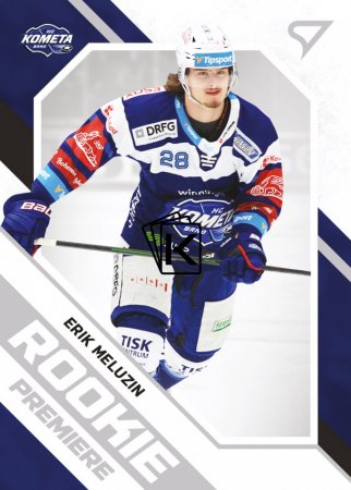 hokejová kartička 2021-22 SportZoo Tipsport Extraliga Serie 2 Rookie Premiere  RP-23 Erik Meluzin HC Kometa Brno