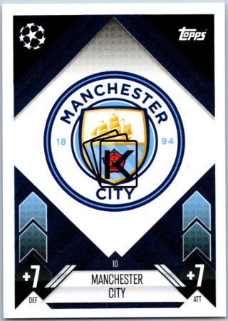fotbalová kartička 2024-25 Topps Match Attax UEFA Club Competitions 10 Team Badge (Manchester City)
