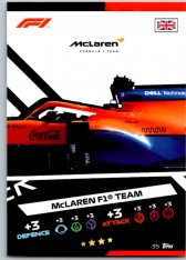 2021 Topps Formule 1 Turbo Attax 35 Power Action Car McLaren F1