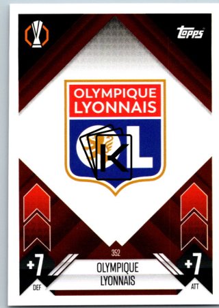 fotbalová kartička 2024-25 Topps Match Attax UEFA Club Competitions 352 Team Badge (Olympique Lyonnais)