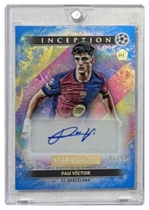 autographed card 2024-25 Topps Inception Star Quality Pau Víctor FC Barcelona Blue Auto /149