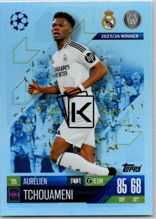 fotbalová kartička 2024-25 Topps Match Attax UEFA Club Competitions 125 Aurelien Tchouameni (Real Madrid CF)