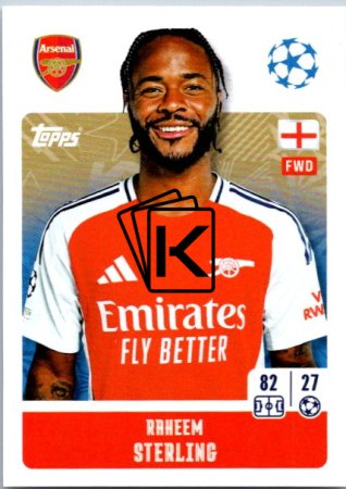 2024-25 Topps Champions League 51 Raheem Sterling (Arsenal)