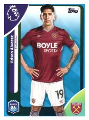 fotbalová kartička 2025-26 Topps  Premier League 279 Edson Álvarez (West Ham United)-PARALLEL Blue