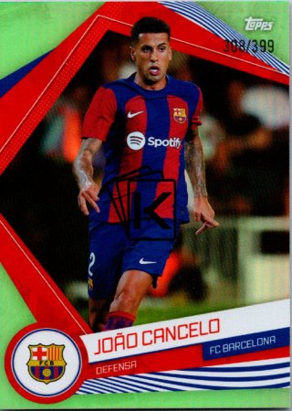 2023-24 Topps FC Barcelona BAR-6 Joao Cancelo 308/399 Aqua Refractor