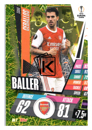fotbalová kartička 2020-21 Topps Match Attax Champions League Extra Baller BA7 Dani Ceballos Arsenal
