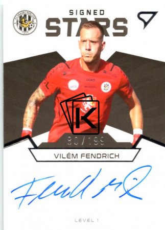 fotbalová kartička 2021-22 SportZoo Fortuna Liga Signed Stars S1-VF Vilém Fendrich FC Hradec Králové /199