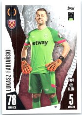 Fotbalová kartička 2023-24 Topps Match Attax UEFA Club Competitions 101 Łukasz Fabiański West Ham United