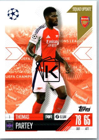 Fotbalová kartička 2024-25 Topps Match Attax EXTRA UEFA Club Competitions Squad Update 1.  Thomas Partey (Arsenal)