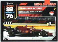 2022 Topps Formule 1Turbo Attax F1 Live Action 2021 228 Charles Leclerc (Ferrari)