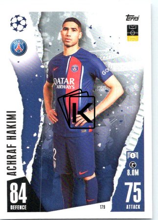 Fotbalová kartička 2023-24 Topps Match Attax UEFA Club Competitions 179 Achraf Hakimi Paris Saint-Germain