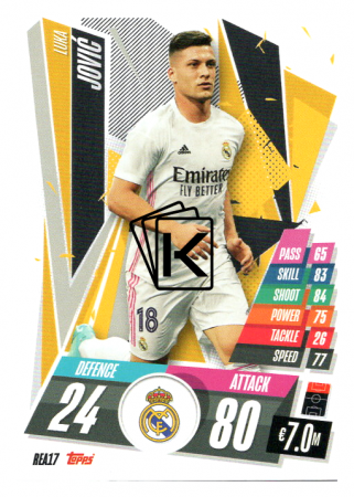 fotbalová kartička Topps Match Attax Champions League 2020-21 REA17 Luka Jović Real Madrid