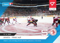 hokejová kartička SportZoo 2021-22 Live L-008 Sparta - Třinec 4:7