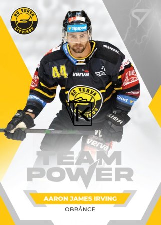 hokejová kartička 2021-22 SportZoo Tipsport Extraliga Team Power TP-34 Aaron James Irving HC Verva Litvínov