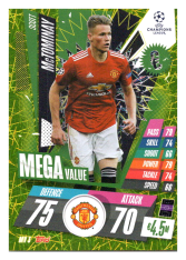 fotbalová kartička 2020-21 Topps Match Attax Champions League Extra Mega Value MV3 Scott McTominay Manchester United