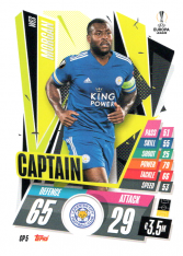 fotbalová kartička 2020-21 Topps Match Attax Champions League Extra Captain CP5 Wes Morgan Leicester City