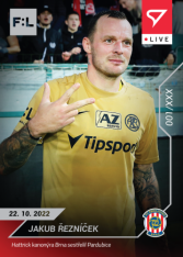 fotbalová kartička SportZoo 2022-23 Live L-050 Jakub Řezníček FC Zbrojovka Brno