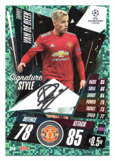 fotbalová kartička 2020-21 Topps Match Attax Champions League Extra Signature Style SI3 Donny van de Beek Manchester United