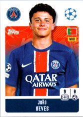 2024-25 Topps Champions League 289 João Neves (Paris Saint-Germain)