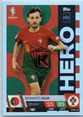 fotbalová karta Topps Match Attax EURO 2024 POR13 Bernardo Silva (Portugal)  -  Hero