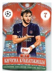 fotbalová kartička 2025-26 Topps UCC Winter SquadZone 7 Khvicha Kvaratskelia PSG