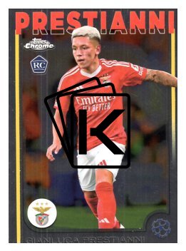 fotbalová kartička 2024-25 Topps Chrome UCC 36 Gianluca Prestianni, SL Benfica RC