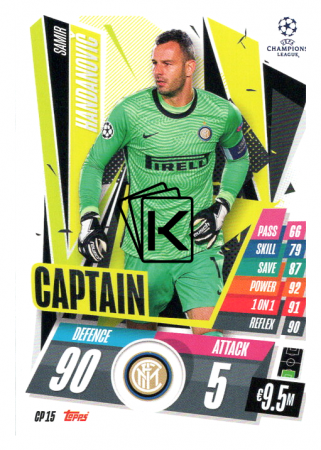 fotbalová kartička 2020-21 Topps Match Attax Champions League Extra Captain CP15 Samir Handanović FC Inter Milan