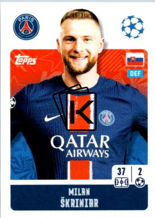 2024-25 Topps Champions League 286 Milan Škriniar (Paris Saint-Germain)