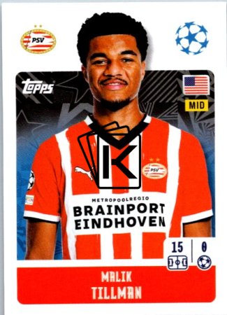 2024-25 Topps Champions League 304 Malik Tillman (PSV Eindhoven)
