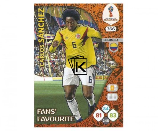 Fotbalová kartička Panini Adrenalynl XL World Cup Russia 2018 Fans Favourite 366 Carlos Sanchez