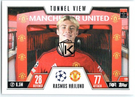2023-24 Topps Match Attax EXTRA UEFA Club Competition Tunnel View 120 Rasmus Højlund (Manchester United)