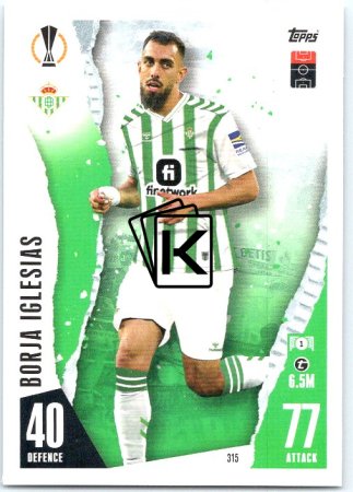 Fotbalová kartička 2023-24 Topps Match Attax UEFA Club Competitions 315 Borja Iglesias Real Betis Balompie