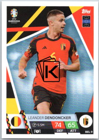 fotbalová karta Topps Match Attax EURO 2024 BEL9 Leander Dendoncker (Belgium)